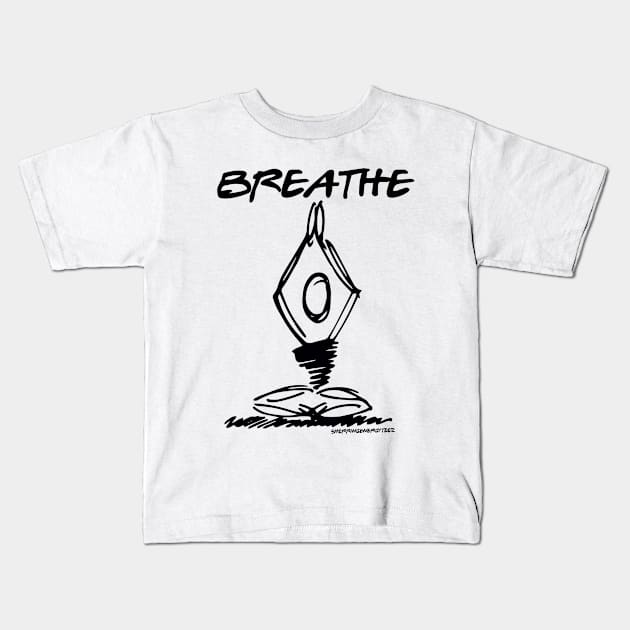 Breathe Yoga Pose v2 Kids T-Shirt by SherringenergyTeez